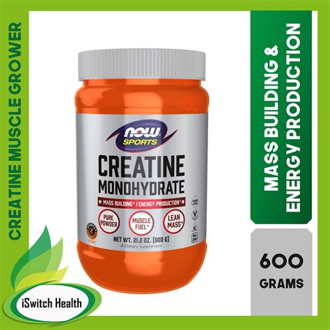 NOW Foods Creatine Monohydrate Powder 600G Unflavored Creatine