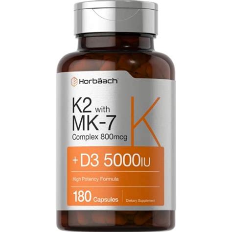 Vitamin K2 Complex With D3 180 Capsules 800 Mcg Of Mk7