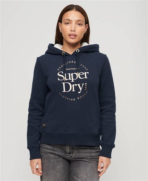 Superdry Luxe Metallic Logo Hoodie Women S