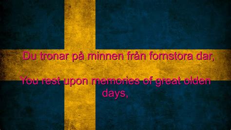 Sweden National anthem English lyrics - YouTube