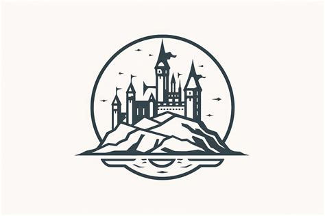 Hogwarts Castle logo drawing circle | Free Photo Illustration - rawpixel