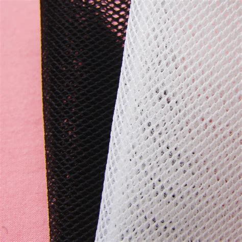 Yard Black Sandwich Mesh Fabric White Polyester Designs Striped Net