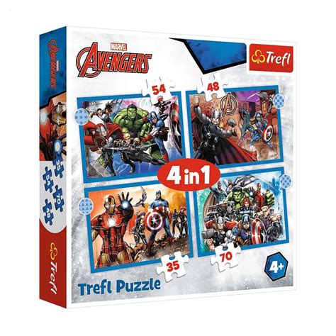 Пазлы Trefl Puzzle 4 in 1 Marvel Храбрые мстители от 4 лет 207