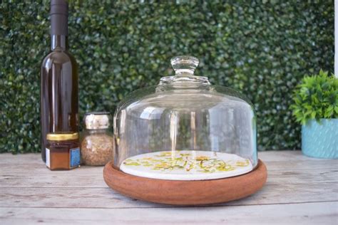 Vintage Covered Cheese Plate Cheese Dome Cloche With Round Teak Wood Tray And Glass Lid Etsy