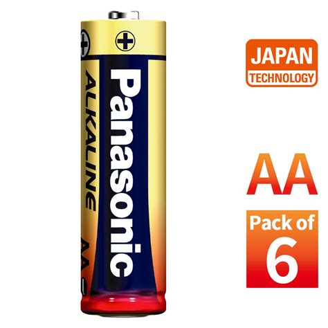 Panasonic Alkaline AA Batteries 1 5V 6 Pack LR6TDG 1B6 10 Year