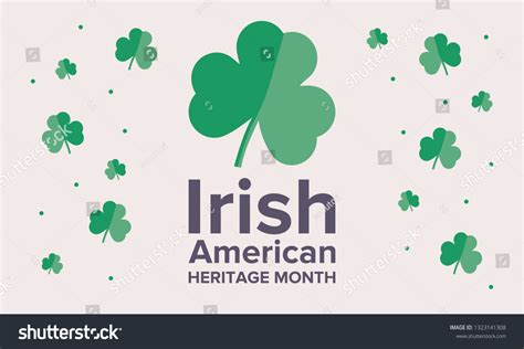 Irish American Heritage Month Annual Celebrated Royalty Free Stock Vector 1323141308