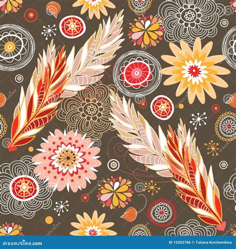 Autumn Floral Patterns Stock Vector Illustration Of Isolated