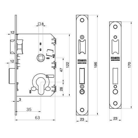 Cerradura picaporte embutir MCM madera modelo 2501 Ferreterías cerca