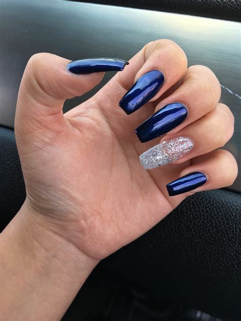 Top Navy Blue Prom Nails In Navy Blue Nails Blue Nails