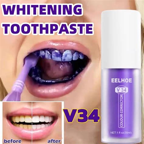 Eelhoe V34 Colour Corrector Whitening Toothpaste Whitening Teeth 30ml