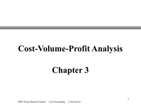 Cost Volume Profit Analysis