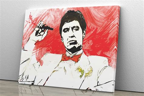 Scarface Poster Tony Montana Smoking Illustration Hand Made Etsy