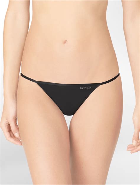 Calvin Klein Underwear Sleek String Bikini In Black Lyst