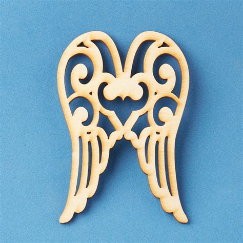 Unfinished Wood Laser Cut Angel Wing Cutout All Wood Cutouts Wood Crafts Craft Supplies