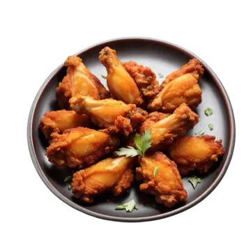 Fried Chicken Wings In A Plate On Top View Fried Chicken Wings In A