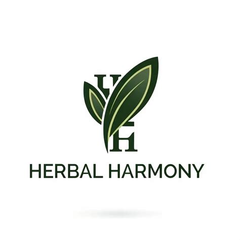 Logo Design For Herbal Harmony Minimalistic Leaf Symbol On Clear