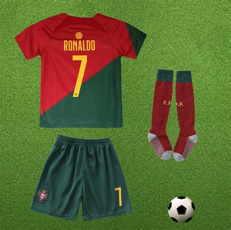 Portugal 2022 Cristiano Ronaldo 7 Kids Jersey Football Uniform Short for Boys Girls,portugal Kid ...