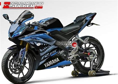 Jual Decal Sticker Motor Yamaha R V Shark Biru Versi Di Lapak