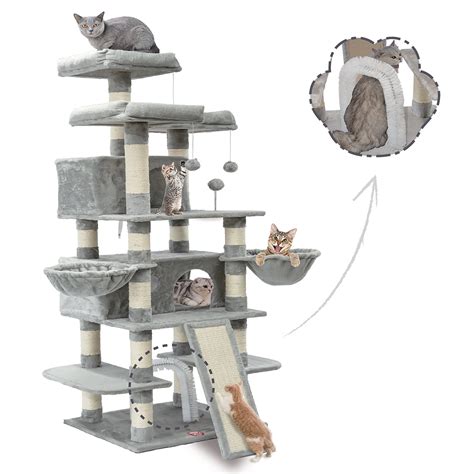 68 Inches Multi Level Large Cat Tree Cat Tower For Large Cats With