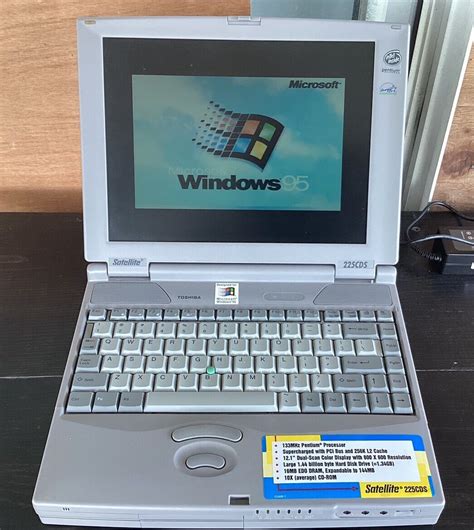 Vintage Toshiba Satellite 225cds Laptop 133 Mhz Pentium Windows 95 Works Great Ebay