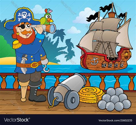 Cartoon Pirate Ship Deck