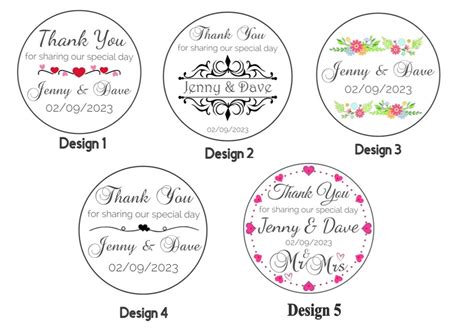 Personalised Wedding Sticker Labels