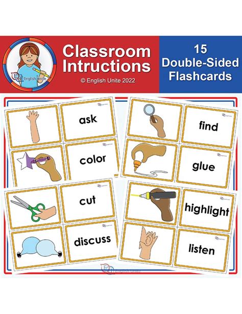 English Unite Flashcards Classroom Instructions