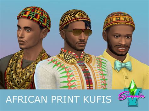 Sims 4 SimmieV African Print Kufis By SimmieV Display Pride In Your