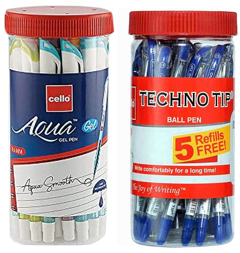 Cello Technotip Ball Pen Jar Pack Of 20 Pens In Blue Ink With 5 Free