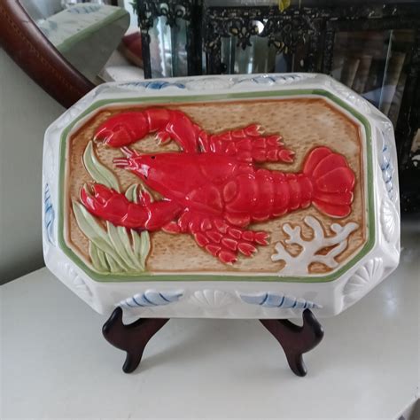 Majolica Ceramic Lobster Mold Dish Made In Italy Etsy