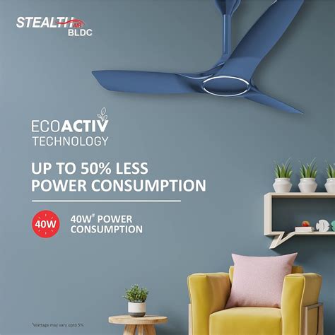 Buy HAVELLS Stealth Air 5 Star 1200mm 3 Blade BLDC Motor Ceiling Fan