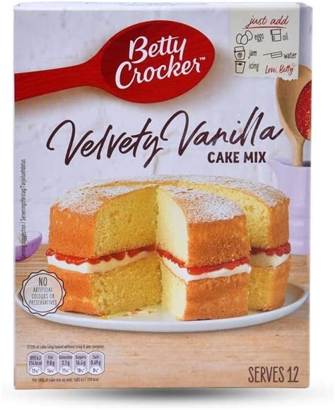 Cake Mix Bundle Which Contains Betty Crocker Velvety Vanilla Cake Mix 425g Pack Of 2 With