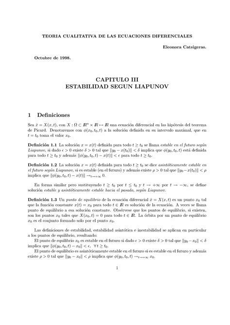 Cual4 Teoria Cualitativa De Las Ecuaciones Diferenciales Eleonora