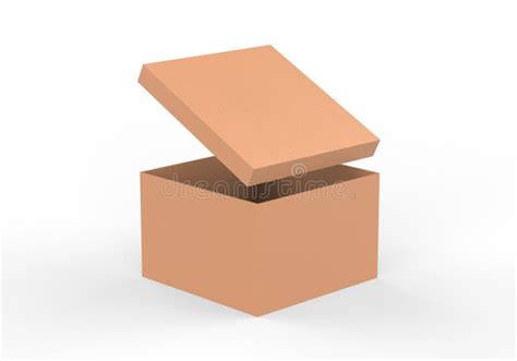 Brown Square Cardboard Packaging Box Mockup Kraft Paper Box Mock Up