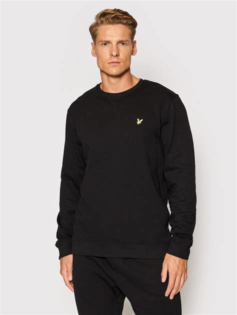 Lyle Scott Bluza Crew Neck ML424VOG Czarny Regular Fit Modivo Pl