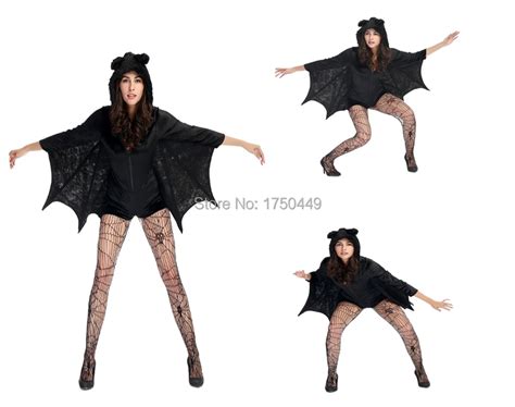 Outfit Fancy Bat Girls Jumpsuit 2018 New Women Sexy Black Halloween