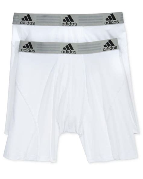 Adidas Men S 2 Pk Climalite Performance Boxer Briefs In White For Men Lyst