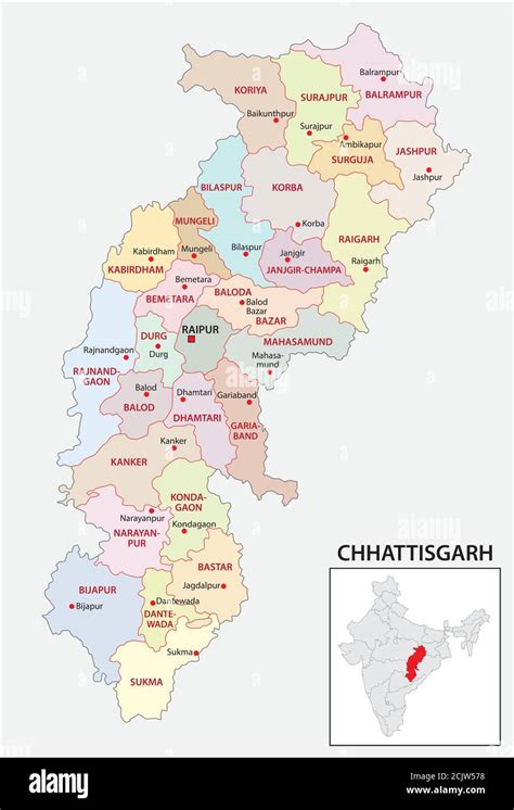 Chhattisgarh Map Vector Hi Res Stock Photography And Images Alamy