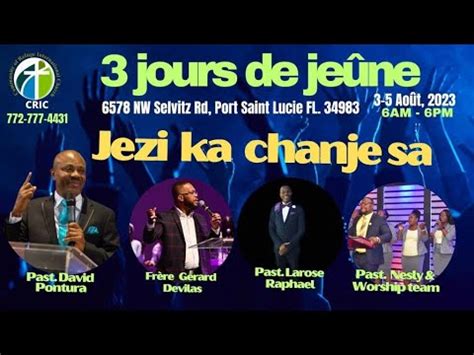 3 Jours De Jeune CRIC PSL Past David Pontura Jour 1 Patire 1 YouTube