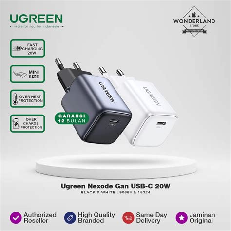 Jual Ugreen Adaptor 20W Nexode Gan USB C Fast Charging PD Mini Compact