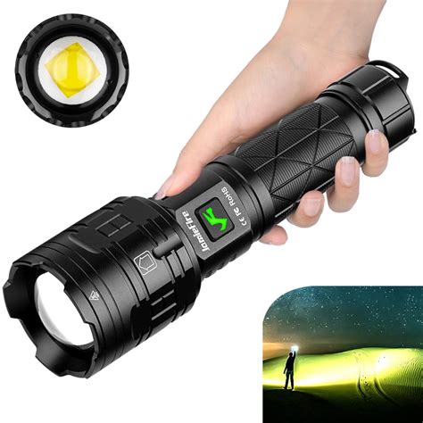 Camping Xhp Core Powerful Led Flashlight Usb Type C Rechargeable