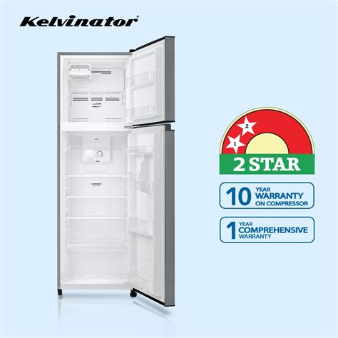 Kelvinator 270 Litres Double Door Refrigerator Bright Grey Krf A290bgv