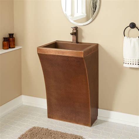 Hammered Copper Bathroom Accessories Pedestal Sink Bathroom Copper Bathroom Accessories