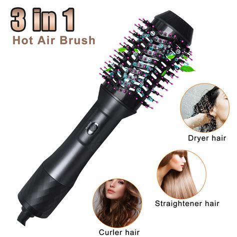 Hot Air Brush Multi Function Hair Dryer Straightener Curler Comb One Step Professional Salon