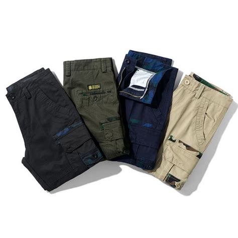 Bermudas Homme Cargo Vert militaire Camouflage Été en Coton Multi