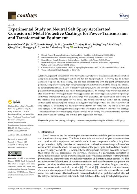 PDF Experimental Study On Neutral Salt Spray Accelerated Corrosion Of