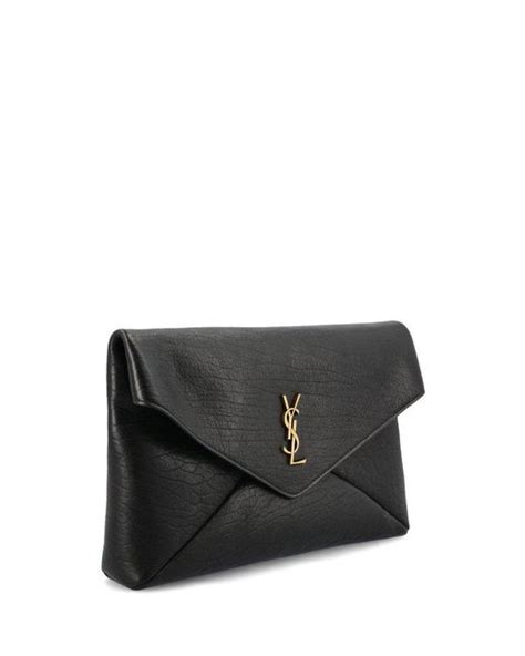 Saint Laurent Cassandre Envelope Large Clutch Bag In Black Lyst