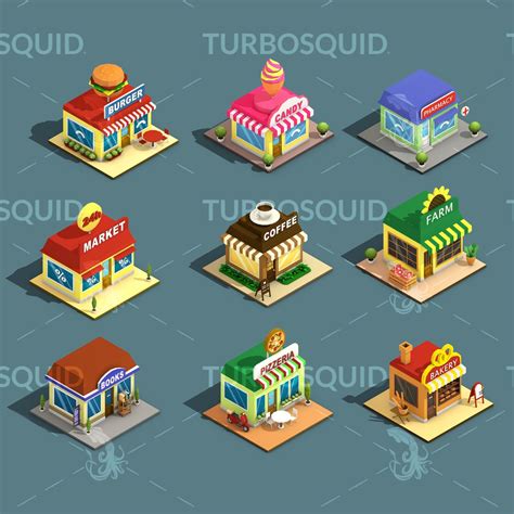 D Low Poly Stores House Ver Isometric Low Poly D Model Turbosquid