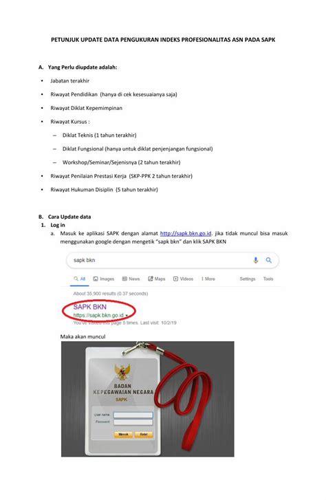 PDF PETUNJUK UPDATE DATA PENGUKURAN INDEKS PROFESIONALITAS ASN Bkd