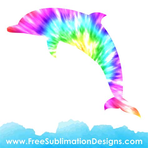 Free Sublimation Print Tie Dye Dolphin Sublimation Print Png File